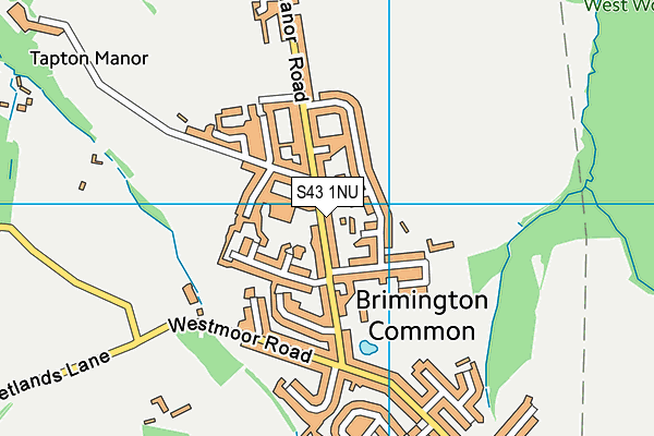 S43 1NU map - OS VectorMap District (Ordnance Survey)