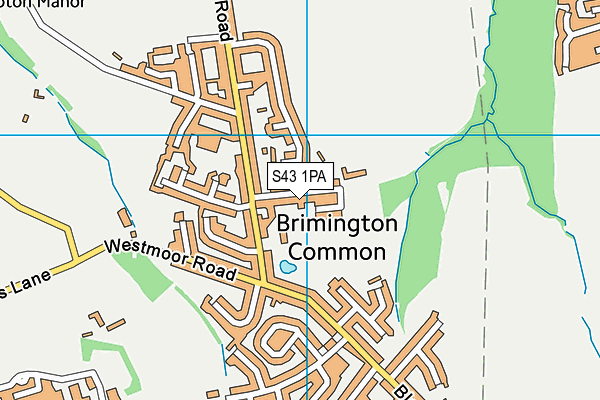 S43 1PA map - OS VectorMap District (Ordnance Survey)