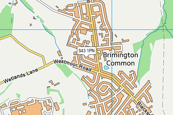 S43 1PN map - OS VectorMap District (Ordnance Survey)