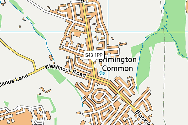 S43 1PP map - OS VectorMap District (Ordnance Survey)
