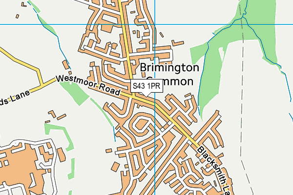 S43 1PR map - OS VectorMap District (Ordnance Survey)