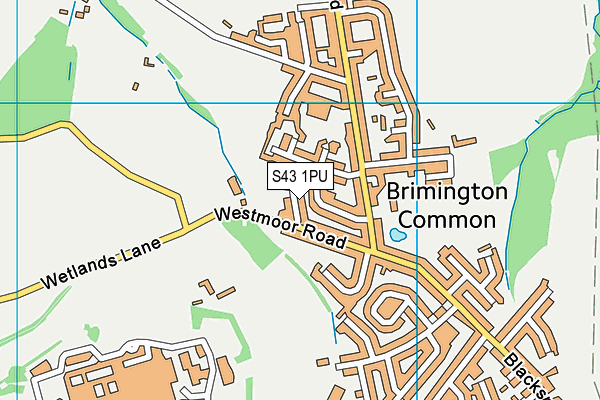 S43 1PU map - OS VectorMap District (Ordnance Survey)