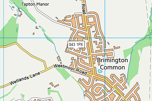 S43 1PX map - OS VectorMap District (Ordnance Survey)