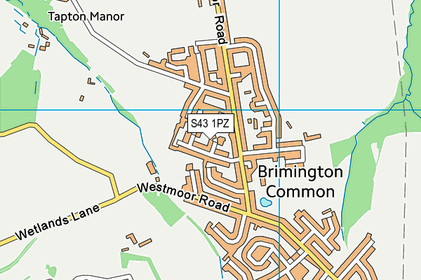 S43 1PZ map - OS VectorMap District (Ordnance Survey)