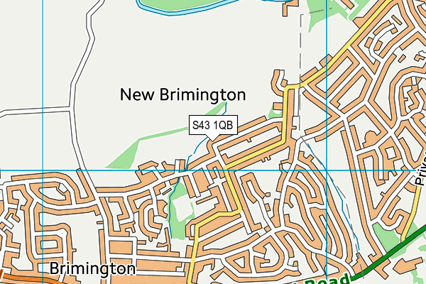 S43 1QB map - OS VectorMap District (Ordnance Survey)