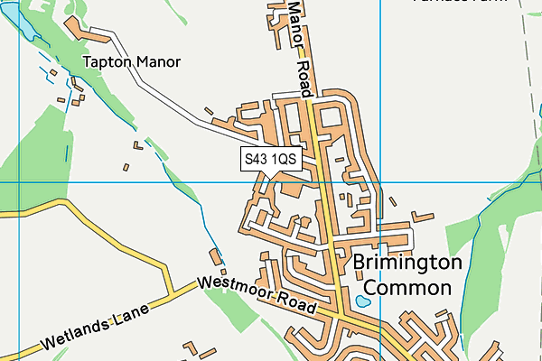 S43 1QS map - OS VectorMap District (Ordnance Survey)