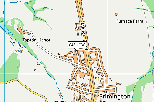 S43 1QW map - OS VectorMap District (Ordnance Survey)