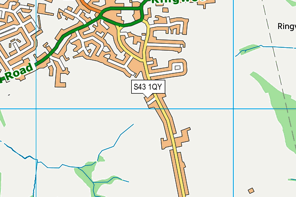 S43 1QY map - OS VectorMap District (Ordnance Survey)