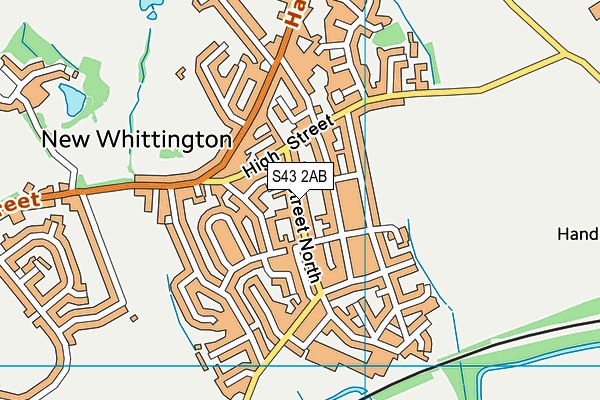 S43 2AB map - OS VectorMap District (Ordnance Survey)