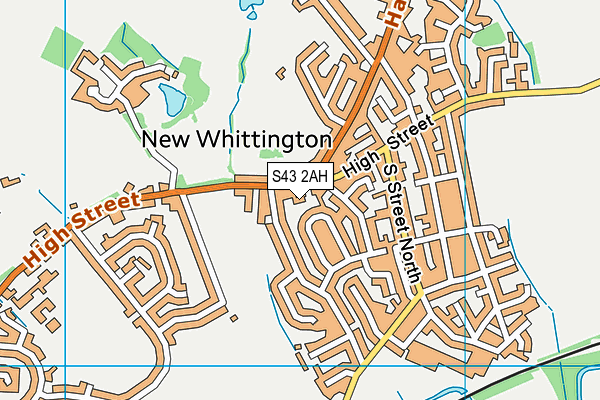 S43 2AH map - OS VectorMap District (Ordnance Survey)