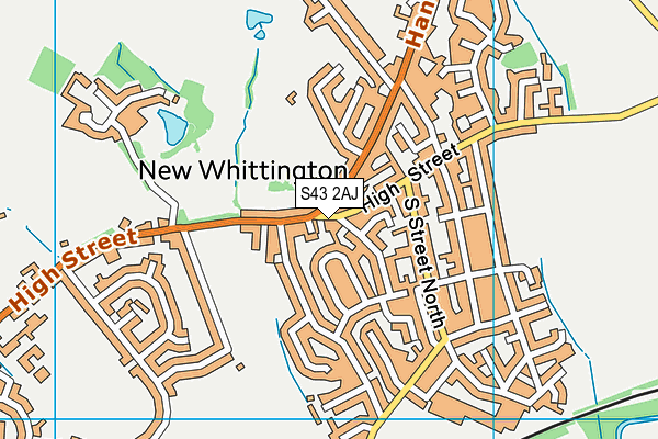 S43 2AJ map - OS VectorMap District (Ordnance Survey)
