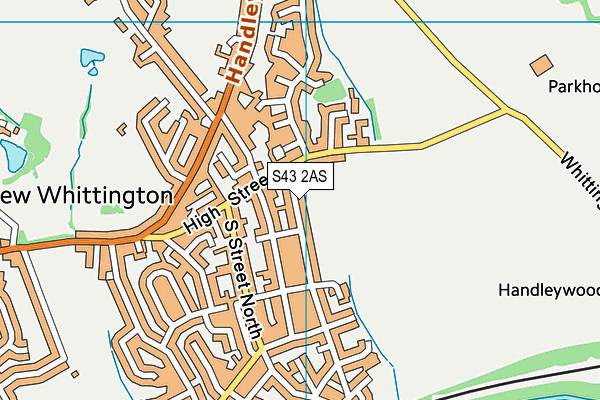 S43 2AS map - OS VectorMap District (Ordnance Survey)