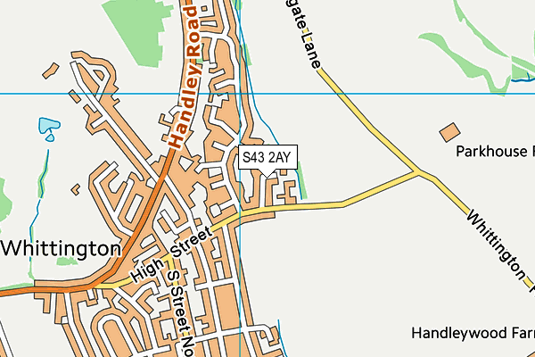 S43 2AY map - OS VectorMap District (Ordnance Survey)