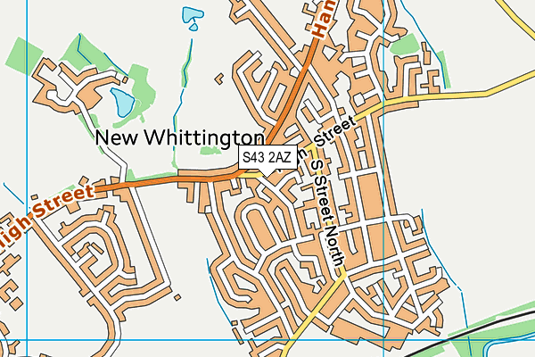 S43 2AZ map - OS VectorMap District (Ordnance Survey)