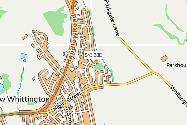 S43 2BE map - OS VectorMap District (Ordnance Survey)