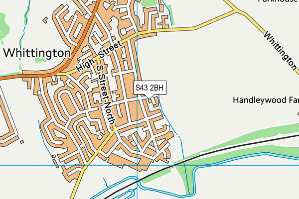 S43 2BH map - OS VectorMap District (Ordnance Survey)