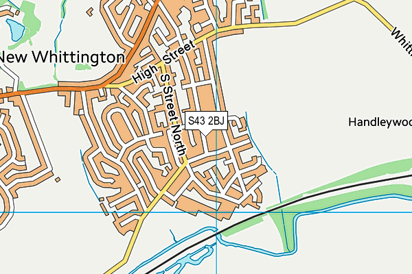 S43 2BJ map - OS VectorMap District (Ordnance Survey)