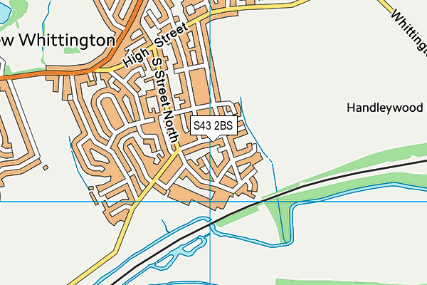 S43 2BS map - OS VectorMap District (Ordnance Survey)