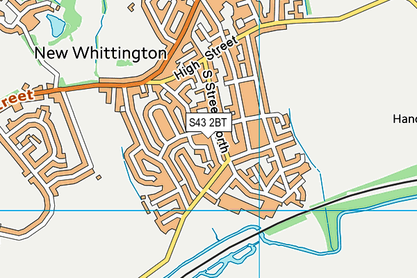 S43 2BT map - OS VectorMap District (Ordnance Survey)