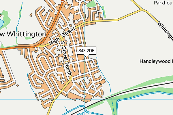 S43 2DF map - OS VectorMap District (Ordnance Survey)