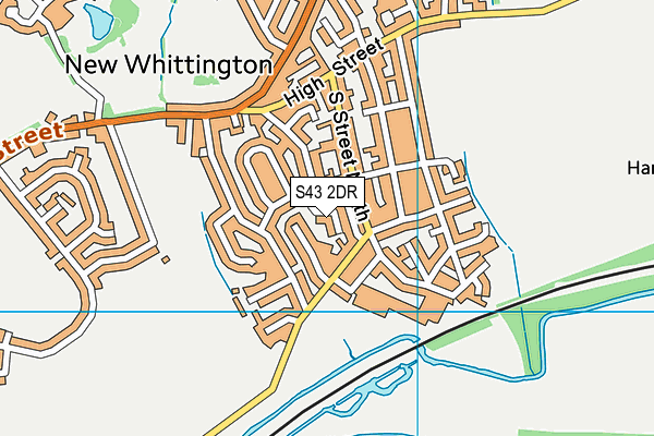 S43 2DR map - OS VectorMap District (Ordnance Survey)