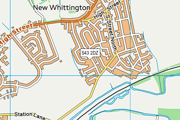 S43 2DZ map - OS VectorMap District (Ordnance Survey)