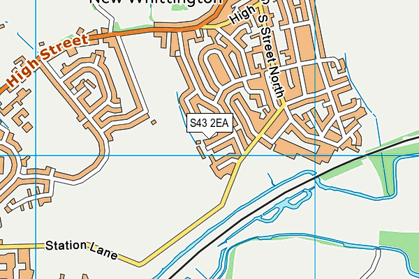 S43 2EA map - OS VectorMap District (Ordnance Survey)