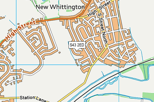 S43 2ED map - OS VectorMap District (Ordnance Survey)