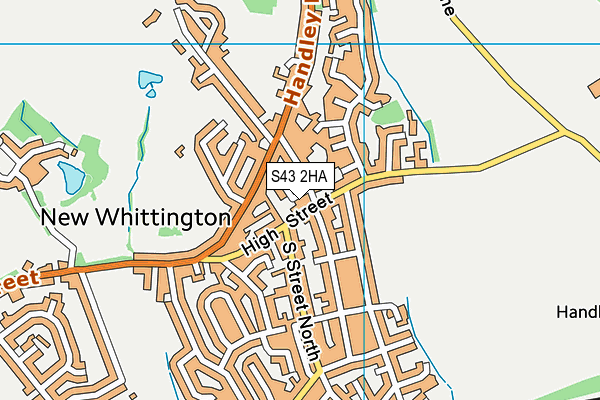 S43 2HA map - OS VectorMap District (Ordnance Survey)