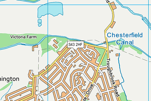 S43 2HF map - OS VectorMap District (Ordnance Survey)