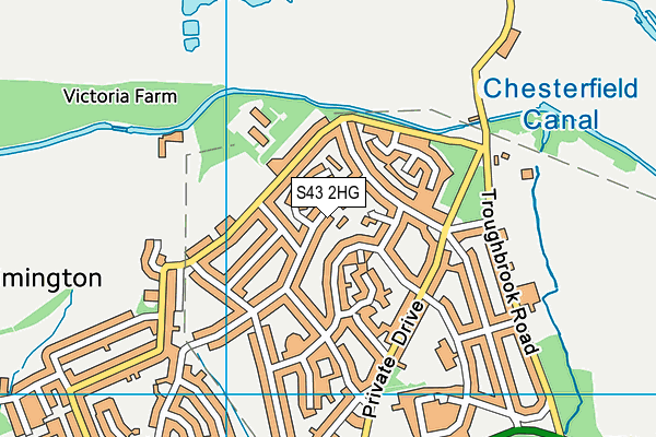 S43 2HG map - OS VectorMap District (Ordnance Survey)