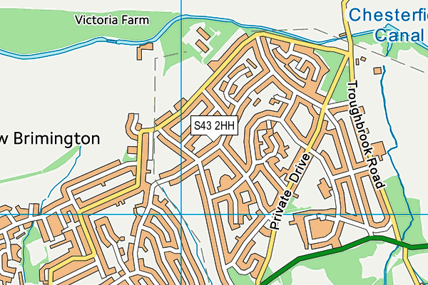 S43 2HH map - OS VectorMap District (Ordnance Survey)