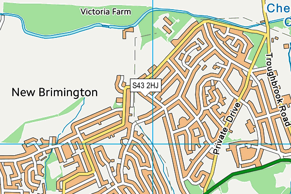 S43 2HJ map - OS VectorMap District (Ordnance Survey)