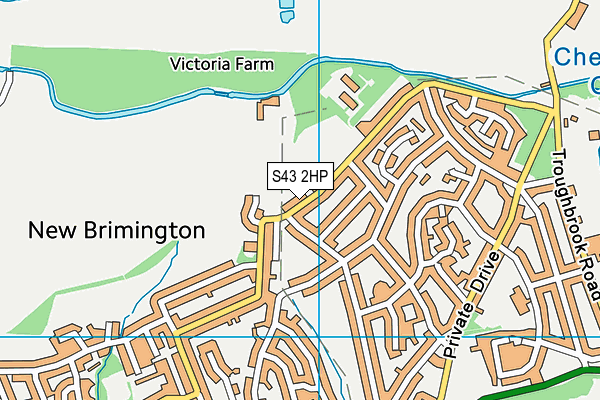 Ndyfl Hollingwood Mssc map (S43 2HP) - OS VectorMap District (Ordnance Survey)