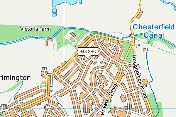 S43 2HQ map - OS VectorMap District (Ordnance Survey)