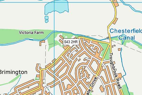 S43 2HR map - OS VectorMap District (Ordnance Survey)
