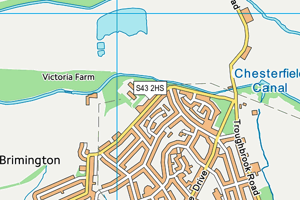 S43 2HS map - OS VectorMap District (Ordnance Survey)