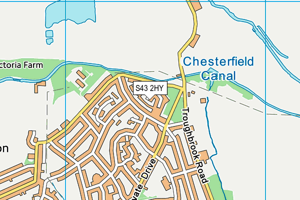 S43 2HY map - OS VectorMap District (Ordnance Survey)