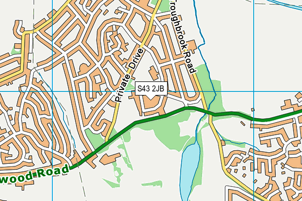 S43 2JB map - OS VectorMap District (Ordnance Survey)