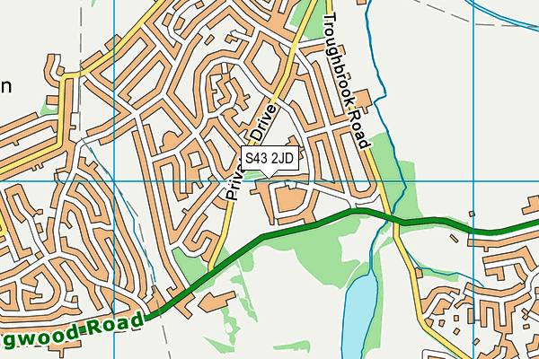 Hollingwood Pitch map (S43 2JD) - OS VectorMap District (Ordnance Survey)