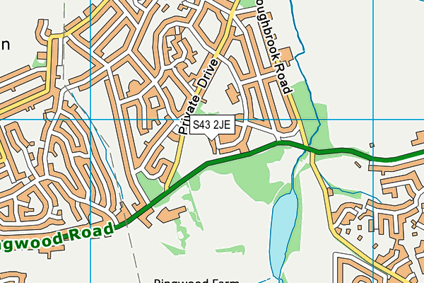 S43 2JE map - OS VectorMap District (Ordnance Survey)