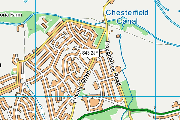 S43 2JF map - OS VectorMap District (Ordnance Survey)