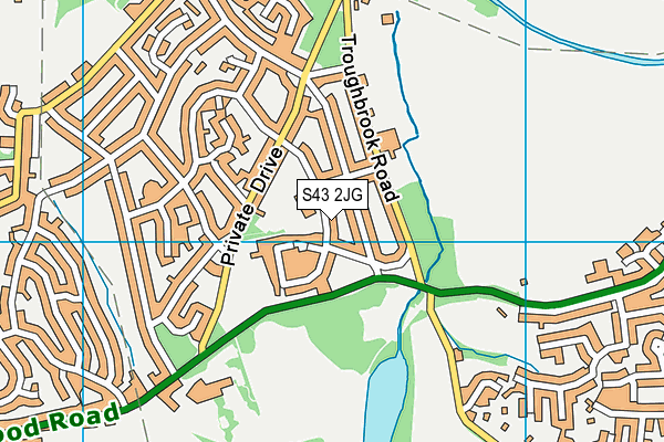 Hollingwood Primary School (Closed) map (S43 2JG) - OS VectorMap District (Ordnance Survey)
