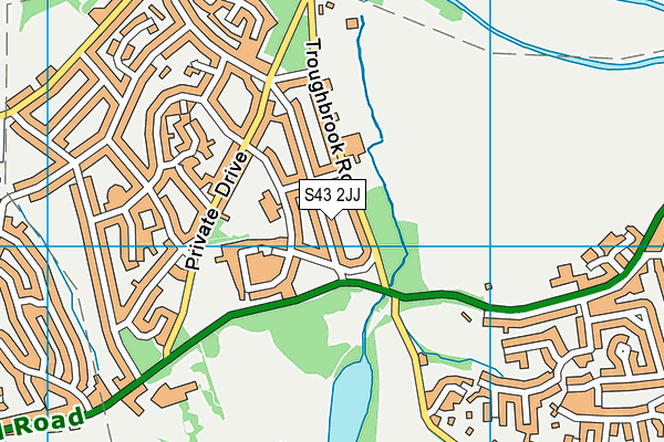 S43 2JJ map - OS VectorMap District (Ordnance Survey)