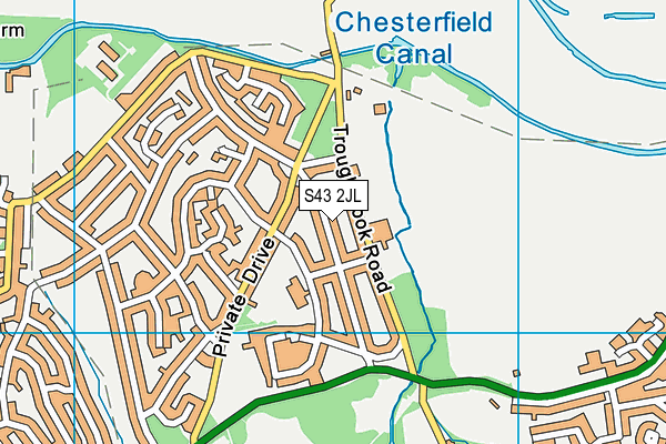 S43 2JL map - OS VectorMap District (Ordnance Survey)