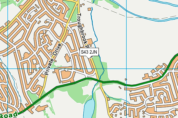 S43 2JN map - OS VectorMap District (Ordnance Survey)