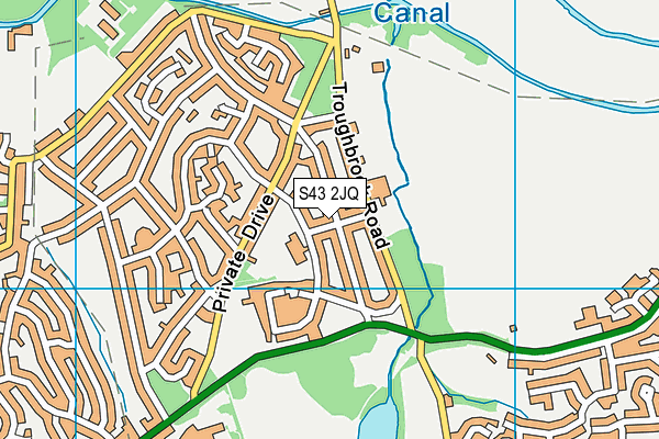 S43 2JQ map - OS VectorMap District (Ordnance Survey)