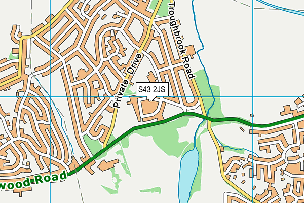 S43 2JS map - OS VectorMap District (Ordnance Survey)
