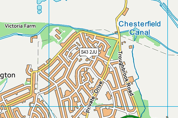 S43 2JU map - OS VectorMap District (Ordnance Survey)