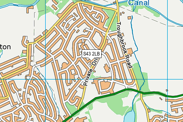 S43 2LB map - OS VectorMap District (Ordnance Survey)
